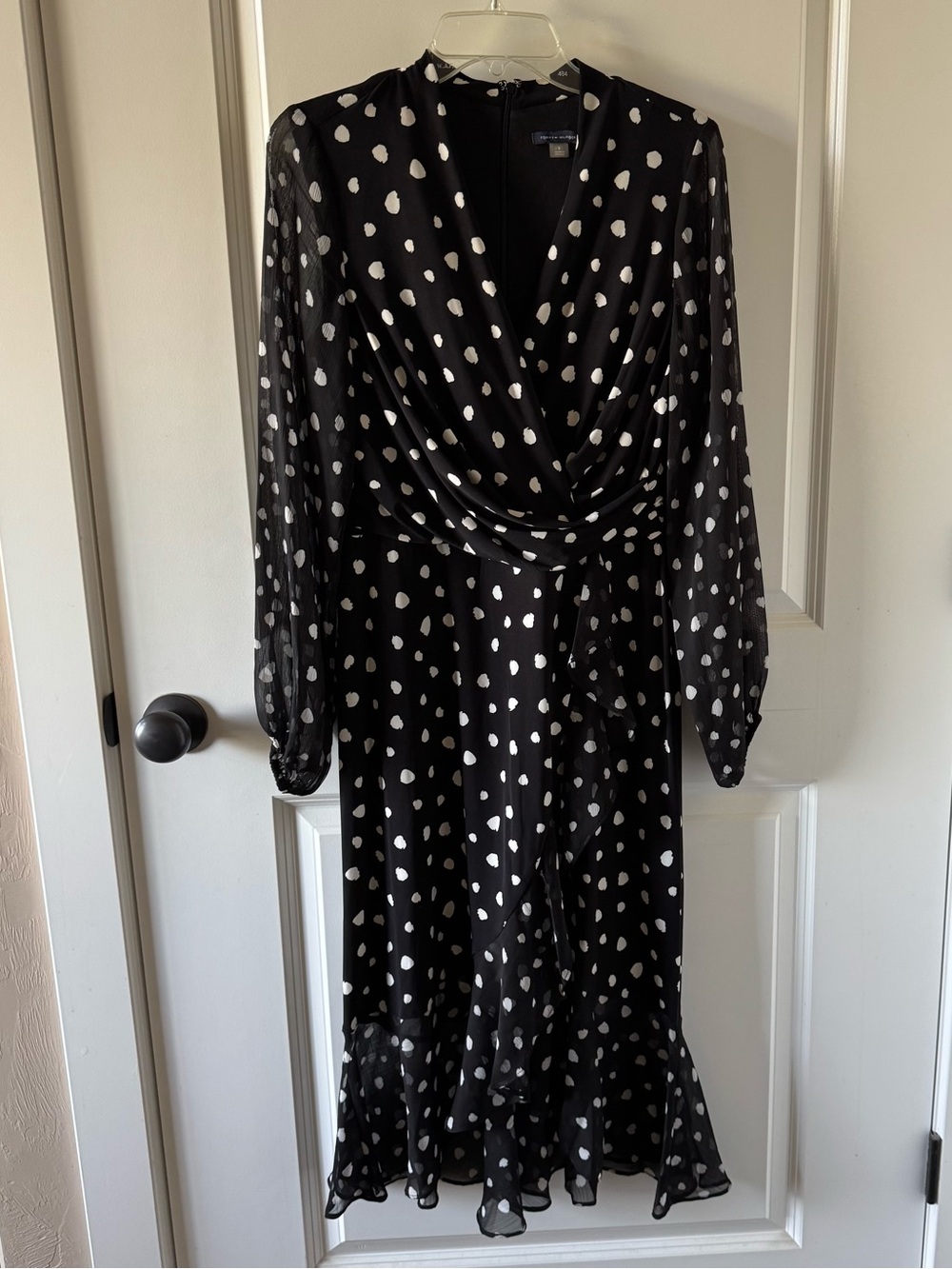 Tommy Hilfiger Jersey Body Surplice Neck Asymmetrical Hem Midi Dress